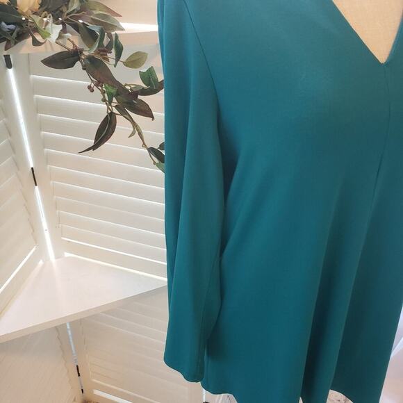 EILEEN FISHER TEAL VNECK TUNIC SMALL - Picture 4 of 5